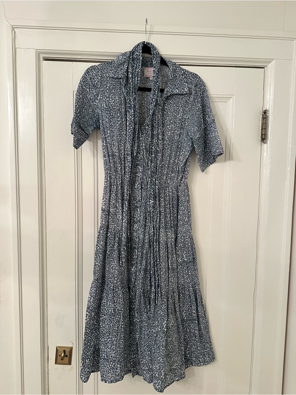 Light Blue Printed Midi Dress